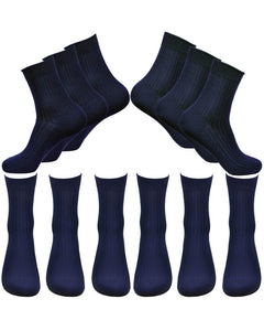 Men's 2/3 Crew Antibacterial Odor Moisture Wicking Circulation Dress Socks with Germanium Infused Fiber