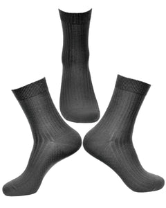 Men's 2/3 Crew Antibacterial Odor Moisture Wicking Circulation Dress Socks with Germanium Infused Fiber