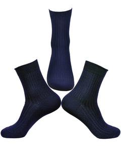 Men's 2/3 Crew Antibacterial Odor Moisture Wicking Circulation Dress Socks with Germanium Infused Fiber