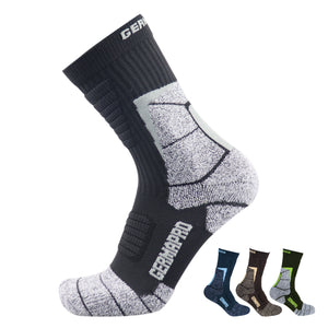 Men's Hiking Socks Work Boot Socks w/Anti-Odor-Blister Moisture Wicking Germanium & Coolmax All Season