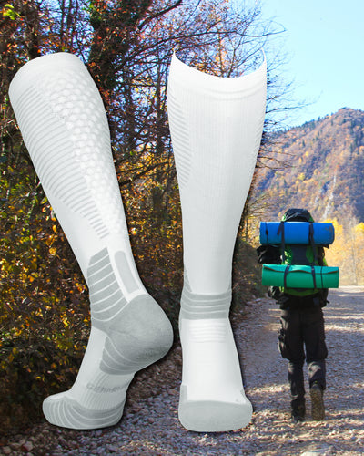 Knee High Compression Socks for Men & Women w/Anti Odor Moisture Wicking Germanium & Coolmax All Seasons Fiber 1 Pair