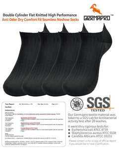 Anti Bacterial-Odor-Moisture Wicking Unisex Low Cut Socks with Germanium Infused Fiber 4 Pairs